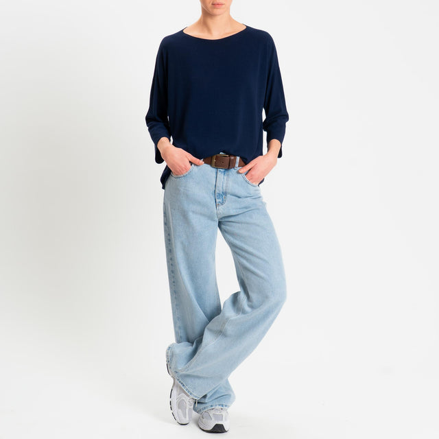 Kontatto- Maglia scatola manica 3/4 - Blu