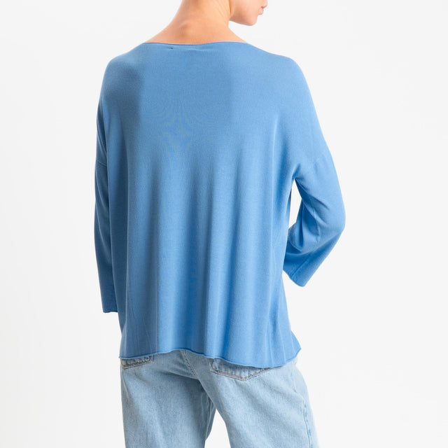 Kontatto- Maglia scatola manica 3/4 - denim