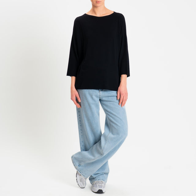 Kontatto- Maglia scatola manica 3/4 - Nero