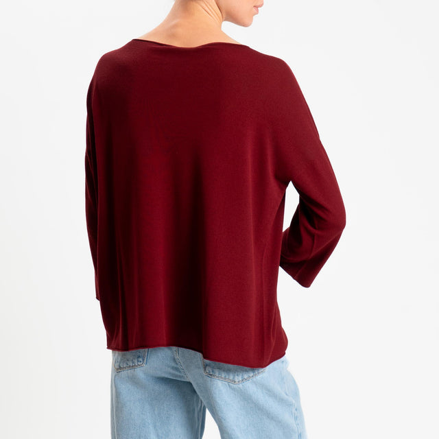 Kontatto- Maglia scatola manica 3/4 - vino