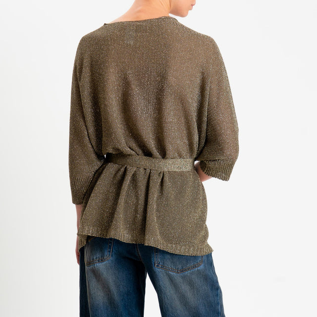 Kontatto- Kimono corto in lurex - militare