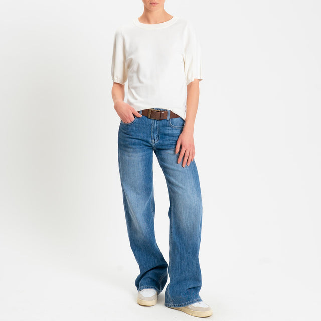 Kontatto- Maglia scatola mezza manica - off white