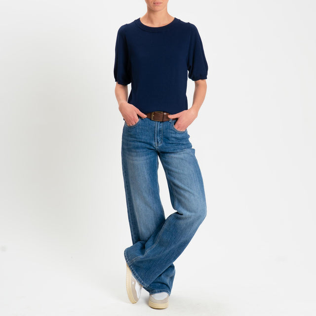 Kontatto- Maglia scatola mezza manica - Blu