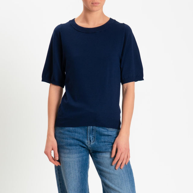 Kontatto- Maglia scatola mezza manica - Blu