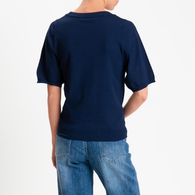 Kontatto- Maglia scatola mezza manica - Blu