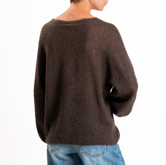 Kontatto-Maglia manica raglan misto alpaca - moka