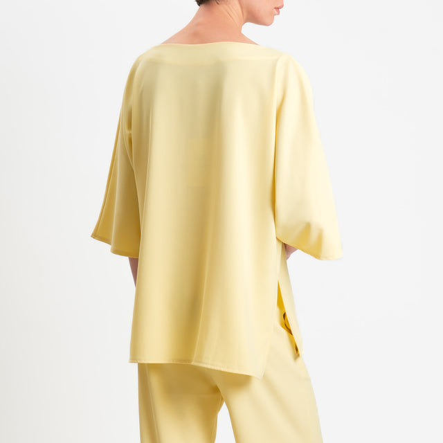 Kontatto-Completo blusa e pantalone tessuto fluido - giallo
