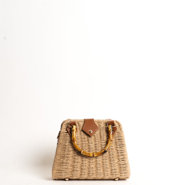 Kontatto-Borsa a mano in rattan - avana