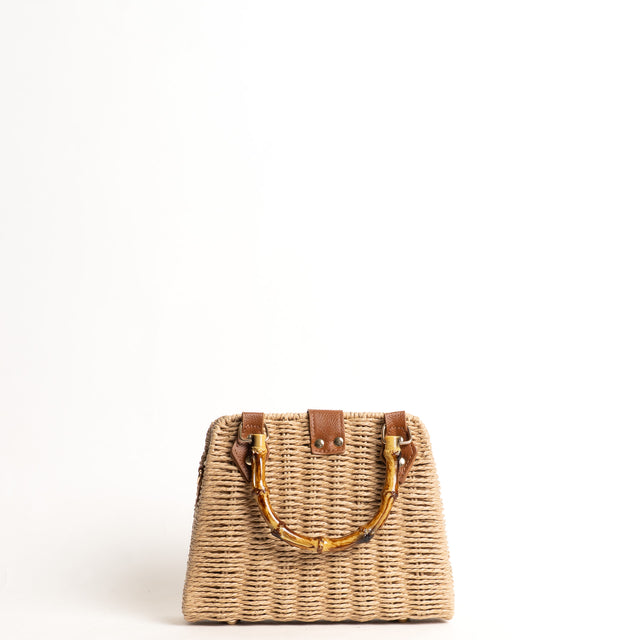 Kontatto-Borsa a mano in rattan - avana