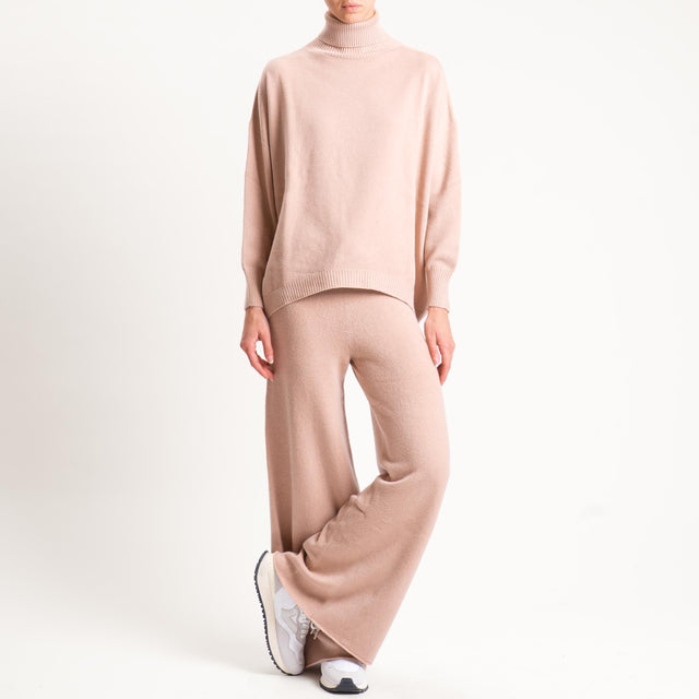 Kontatto-Pantalone in maglia con coulisse (QS) - brick