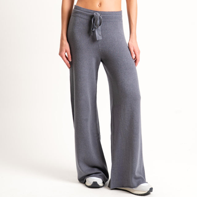 Kontatto-Pantalone in maglia con coulisse (QS) - lavagna