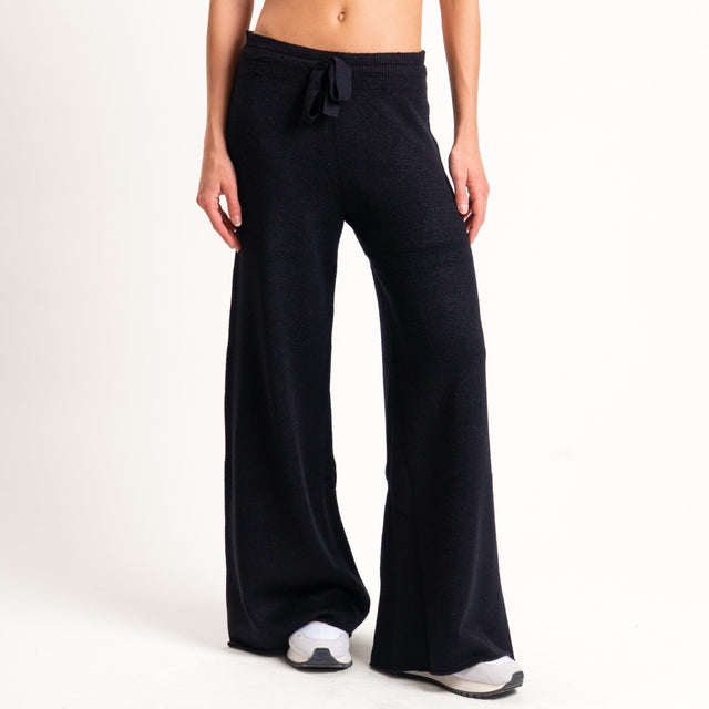 Kontatto-Pantalone in maglia con coulisse (QS) - nero