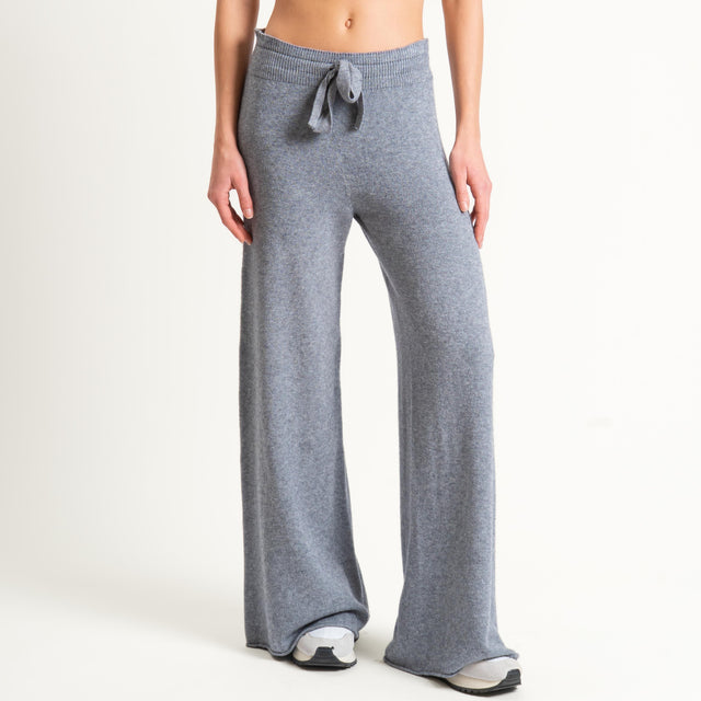 Kontatto-Pantalone in maglia con coulisse (QS) - grigio melange