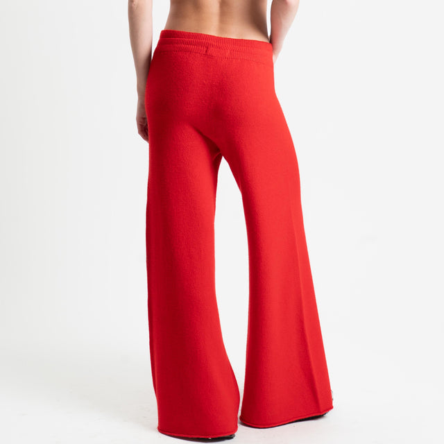 Kontatto-Pantalone in maglia con coulisse (QS) - rosso