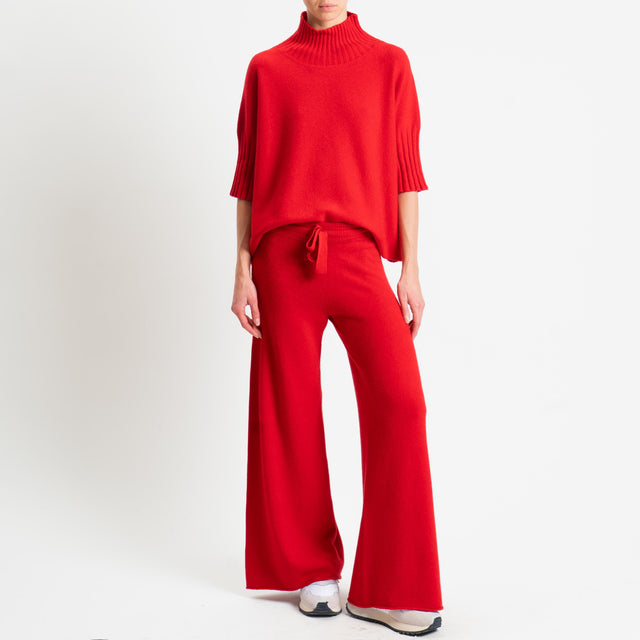 Kontatto-Maglia collo montato manica 3/4 - rosso