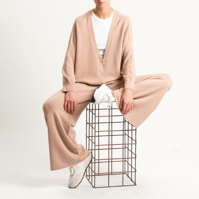 Kontatto-Cardigan con spacchi laterali (QS) - brick