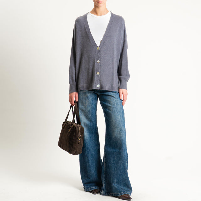 Kontatto-Cardigan con spacchi laterali (QS) - lavagna