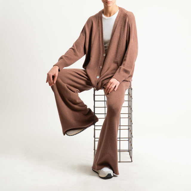 Kontatto-Cardigan con spacchi laterali (QS) - nocciola