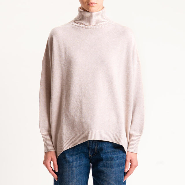 Kontatto-Maglia over collo alto (QS) - beige