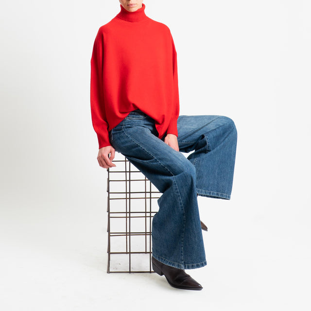 Kontatto-Maglia over collo alto (QS) - rosso