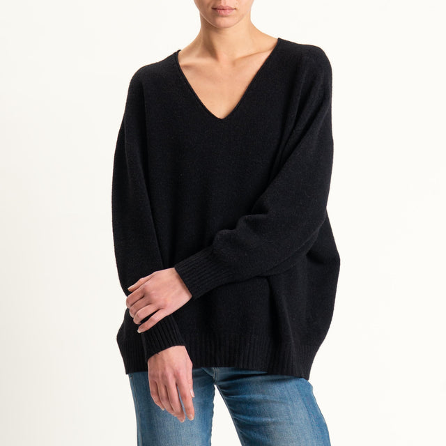 Kontatto-Maglia scatola scollo v (QS) - nero