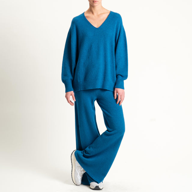 Kontatto-Maglia scatola scollo v (QS) - ottanio