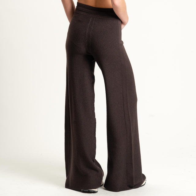 Kontatto-Pantalone in maglia punto riso (QS) - moro