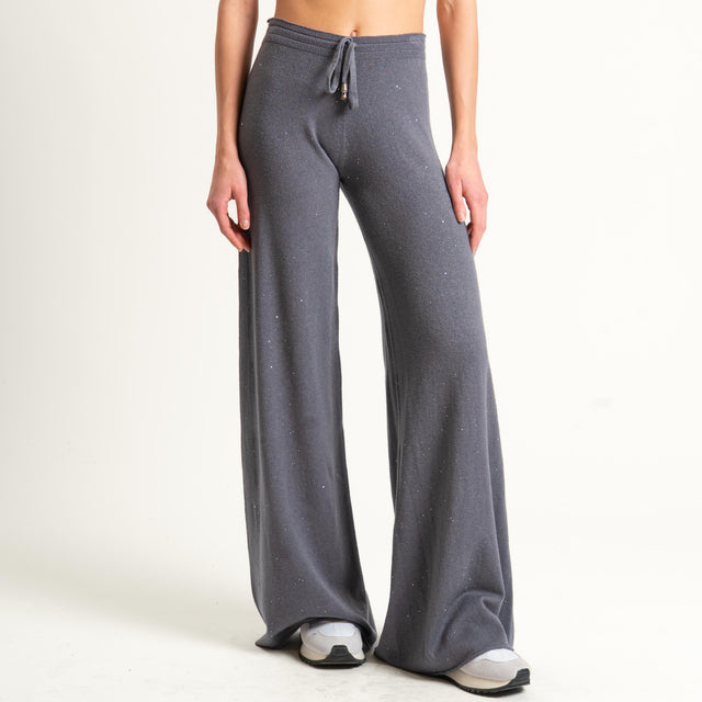 Kontatto-Pantalone con micro paillettes - lavagna