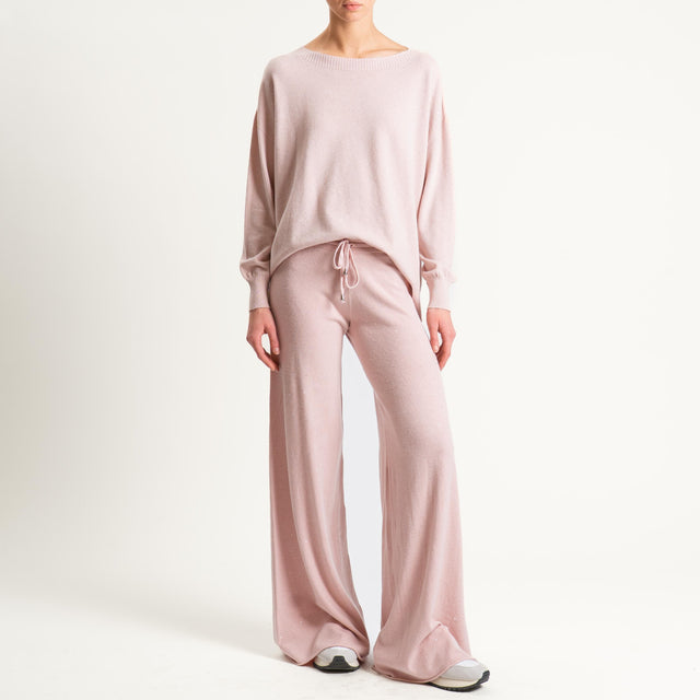Kontatto-Pantalone con micro paillettes - rosa