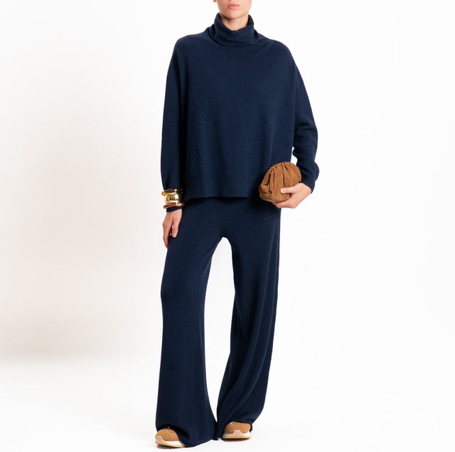 Kontatto-Pantalone QS con coulisse - blu