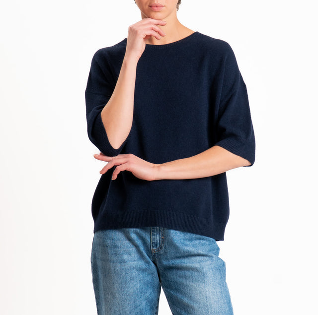 Kontatto-Maglia QS girocollo mezza manica - blu