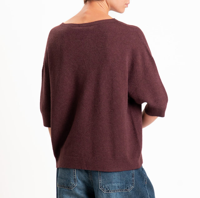 Kontatto-Maglia QS girocollo mezza manica - marsala
