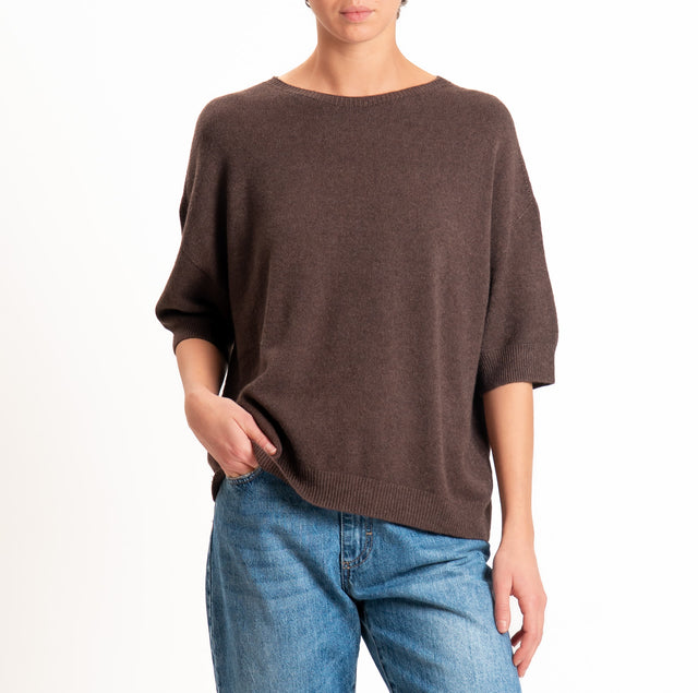 Kontatto-Maglia QS girocollo mezza manica - moka