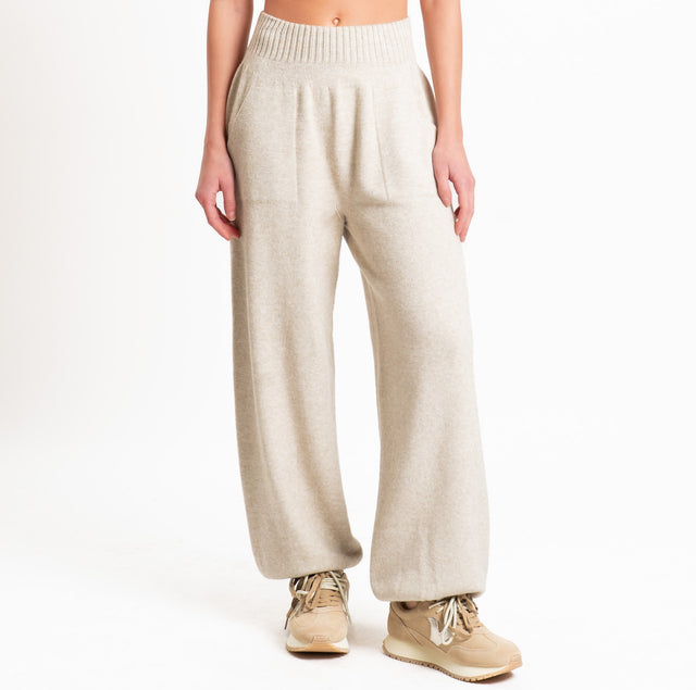 Kontatto-Pantalone QS in maglia con tasche - beige