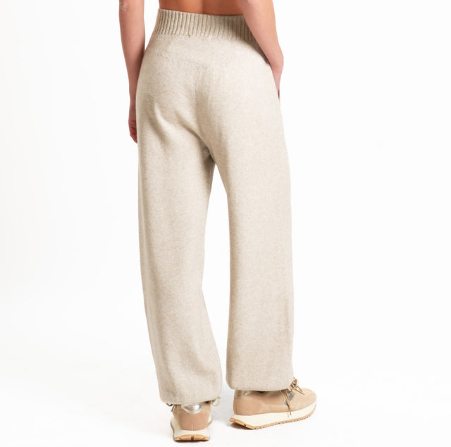 Kontatto-Pantalone QS in maglia con tasche - beige