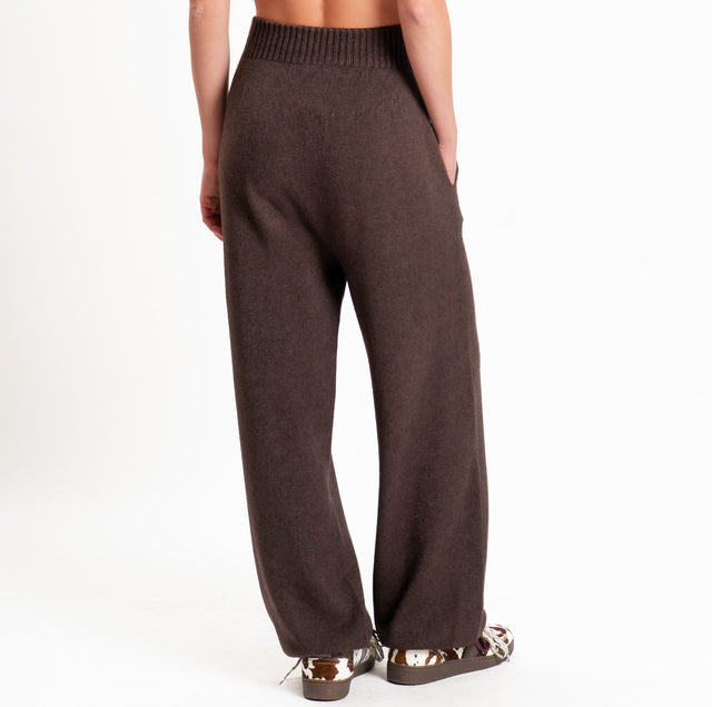 Kontatto-Pantalone QS in maglia con tasche - moka