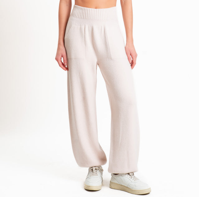 Kontatto-Pantalone QS in maglia con tasche - rosa