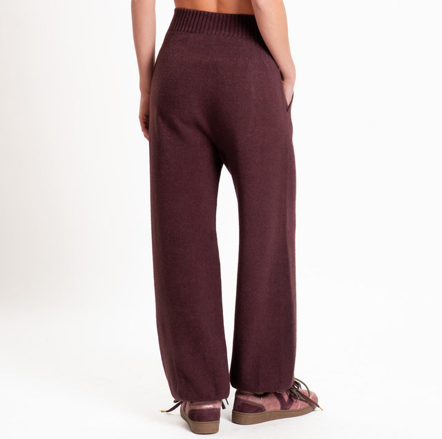 Kontatto-Pantalone QS in maglia con tasche - marsala