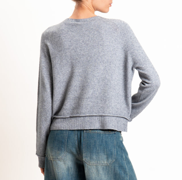 Kontatto-Maglia QS manica raglan - grigio melange