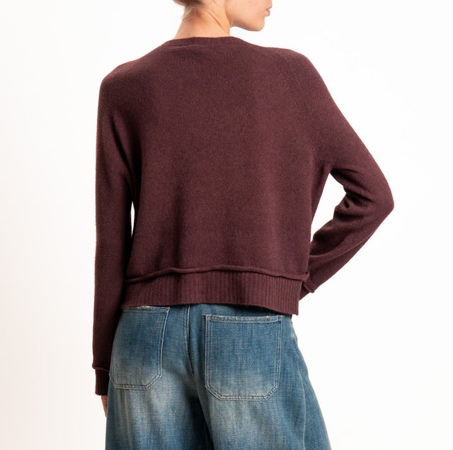 Kontatto-Maglia QS manica raglan - marsala