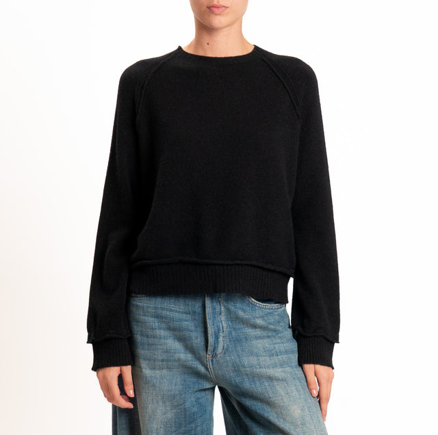 Kontatto-Maglia QS manica raglan - nero