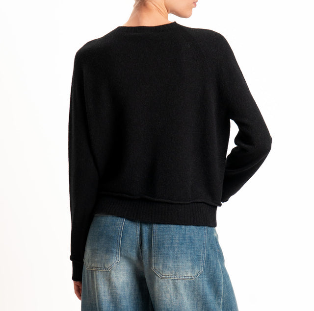Kontatto-Maglia QS manica raglan - nero