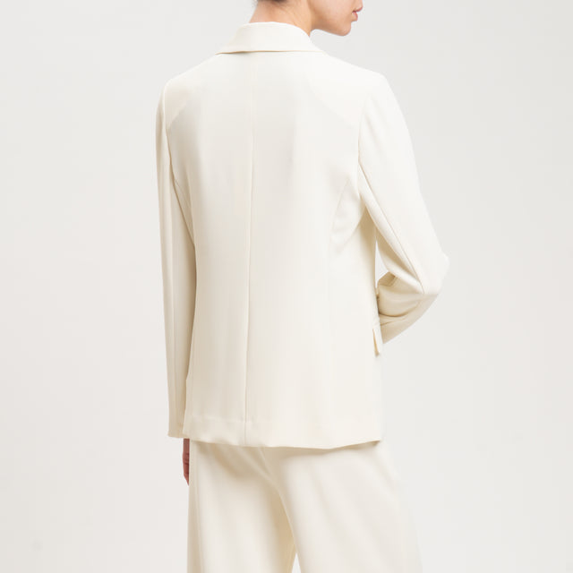 Chaqueta de tejido fluido Kontatto de 1 botón - color crema