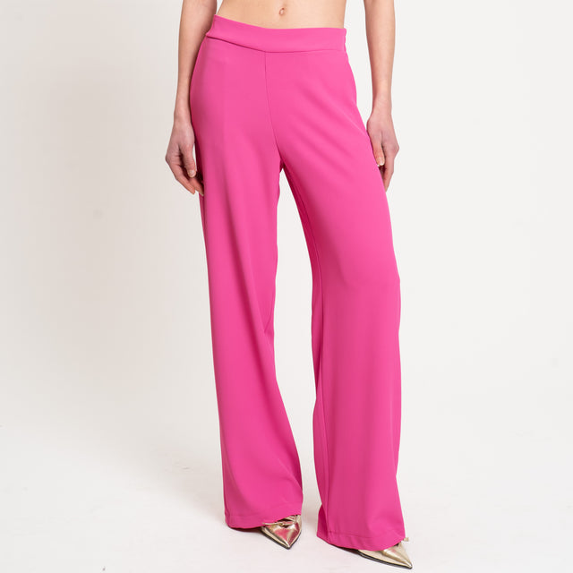 Kontatto-Pantalone tessuto fluido elastico dietro - fucsia