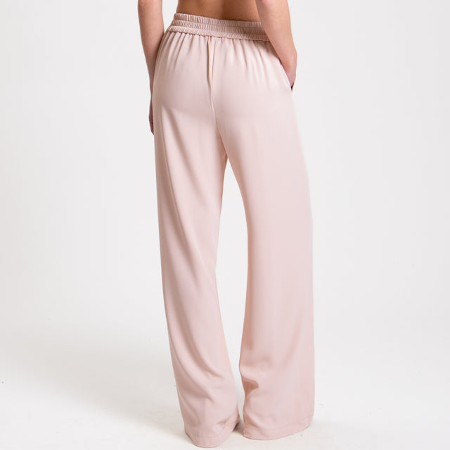 Kontatto-Pantalone tessuto fluido elastico dietro - rosa