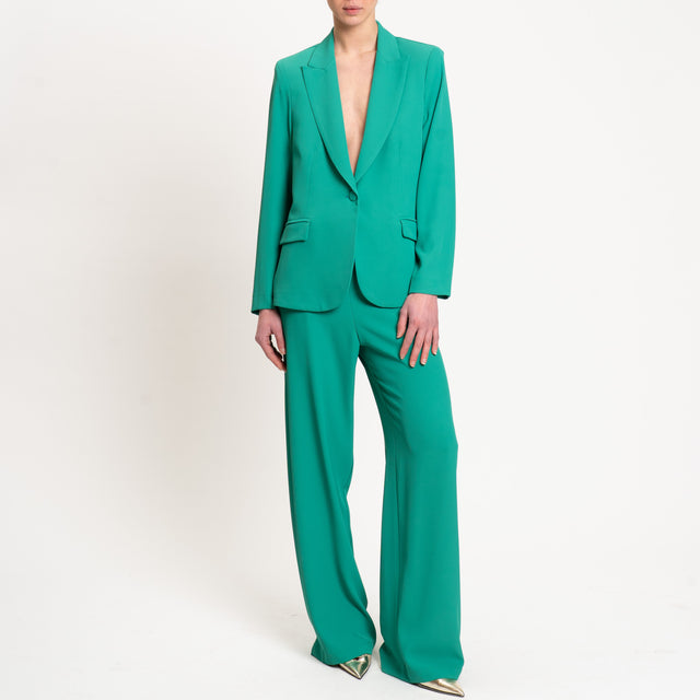Kontatto-Pantalone tessuto fluido elastico dietro - verde
