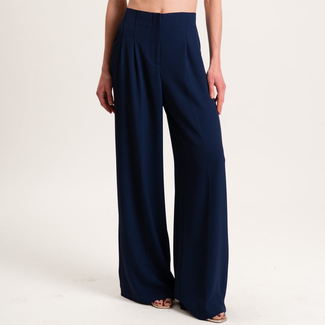 Kontatto-Completo giacca e pantalone tessuto fluido - blu zaffiro