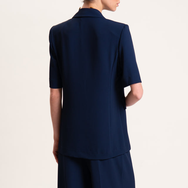 Kontatto-Completo giacca e pantalone tessuto fluido - blu zaffiro