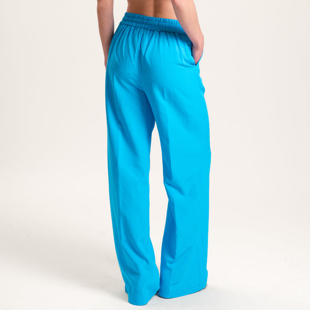 Kontatto-Completo giacca e pantalone misto lino - turchese