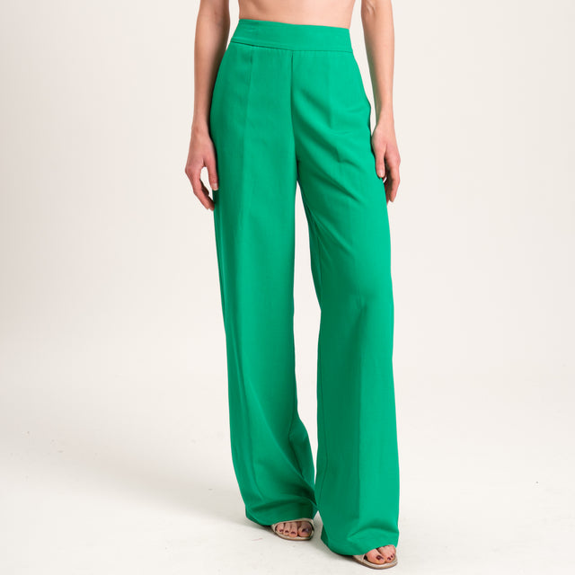 Kontatto-Completo giacca e pantalone misto lino - VERDE
